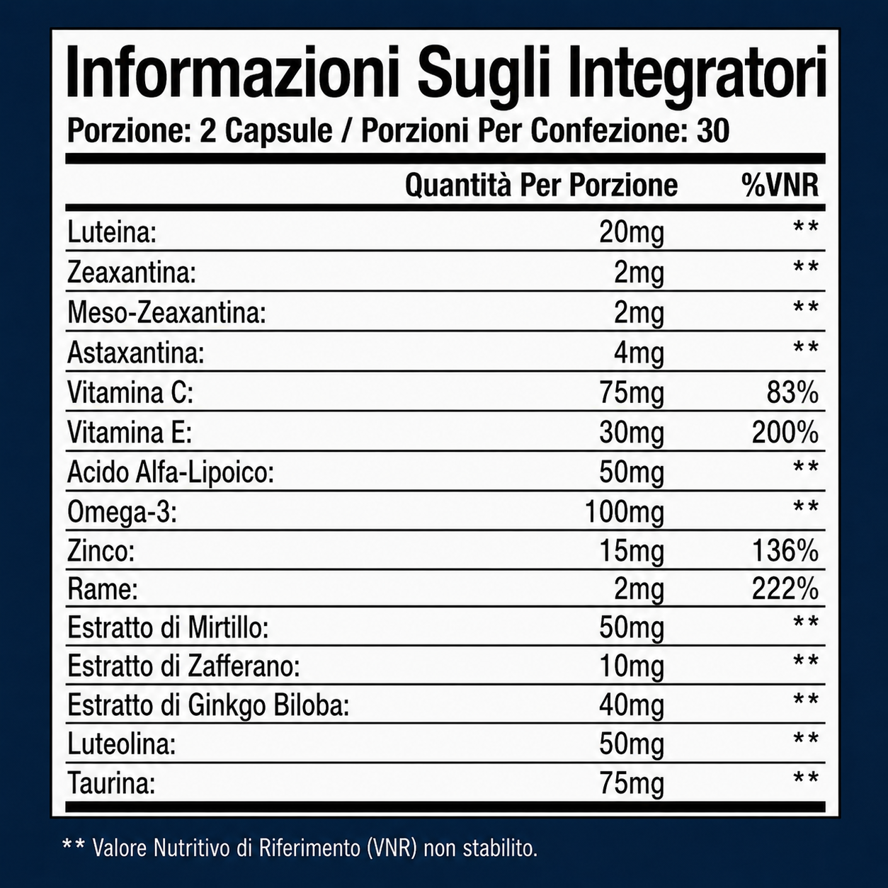 Renovare Formula Avanzata per la Salute degli Occhi 15-in-1