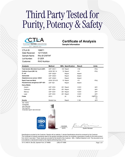 Liposomal Methylfolate 5-MTHF + B12 Complex