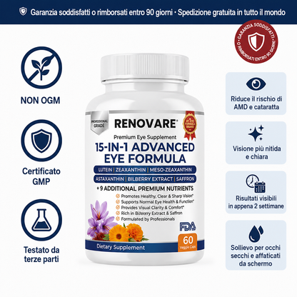 Renovare Formula Avanzata per la Salute degli Occhi 15-in-1