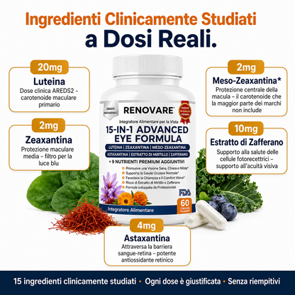 Renovare Formula Avanzata per la Salute degli Occhi 15-in-1