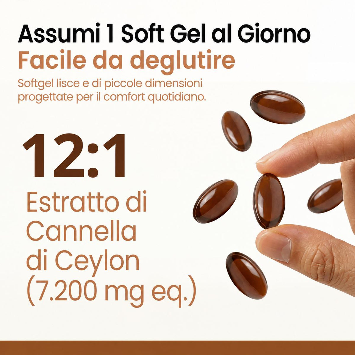 Cannella di Ceylon (equivalente a 7200 mg) con olio MCT