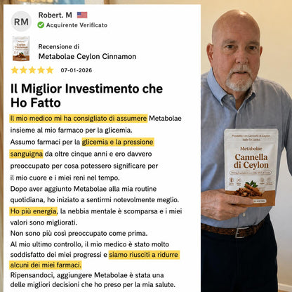 Cannella di Ceylon (equivalente a 7200 mg) con olio MCT