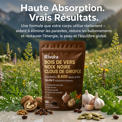 Gélules d’armoise, de noix noire, de graines de courge et de clou de girofle