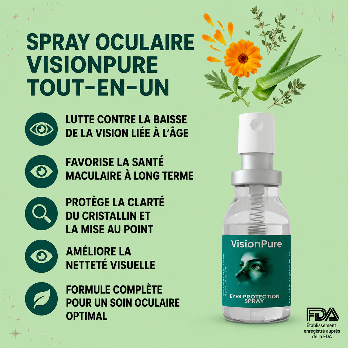 Spray oculaire VisionPure à la lutéine